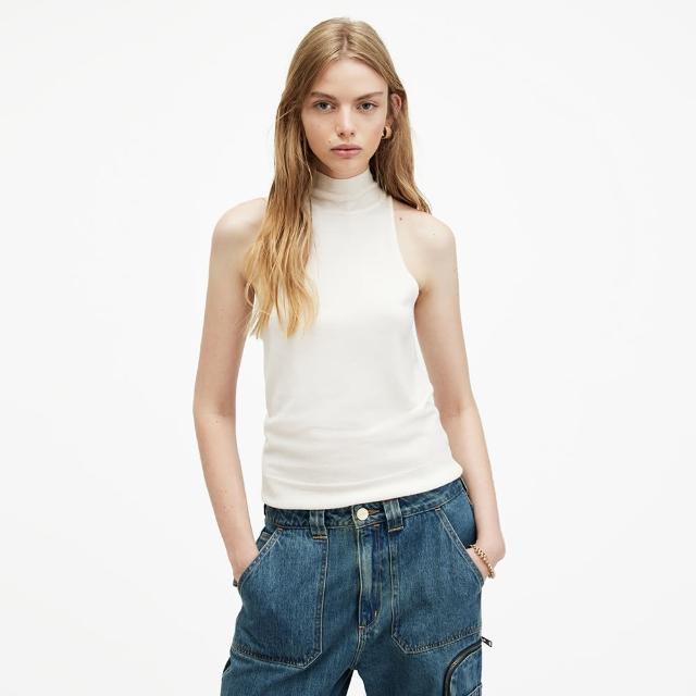 【ALLSAINTS】CONNIE 高領羊毛露肩背心-白 WK514Z(修身版型)
