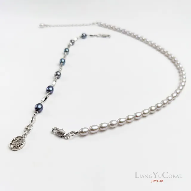 【大東山樑御珊瑚】天然珍珠多變化項鍊(涼灰白4.5~5mm)