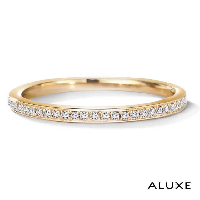 【ALUXE 亞立詩】18K金 鑽石戒指 光華綻放 排鑽 RWA223(3色任選)