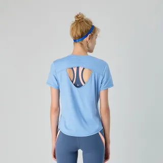 【YUANDONGLI 元動力】MIT美背鏤空運動短上衣(藍色；S-L；4242231601)