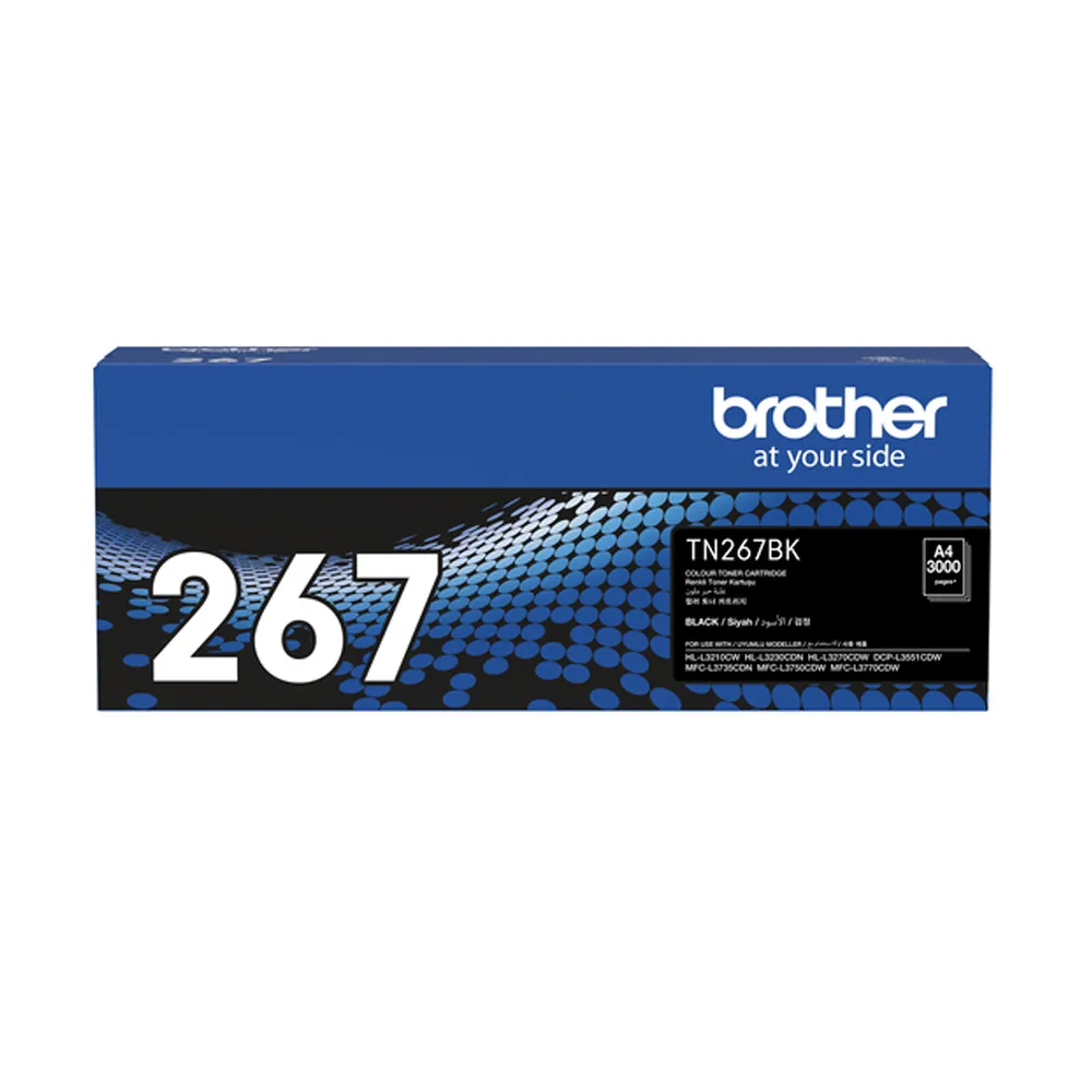 【brother】官方直營 TN-267BK 原廠高容量黑色碳粉匣(適用機型：HL-L3270CDW/MFC-L3750CDW)