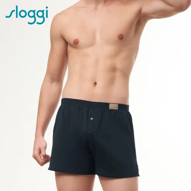 【Sloggi men】GO NATURAL有機環保系列寬鬆平口褲(復古紳藍)