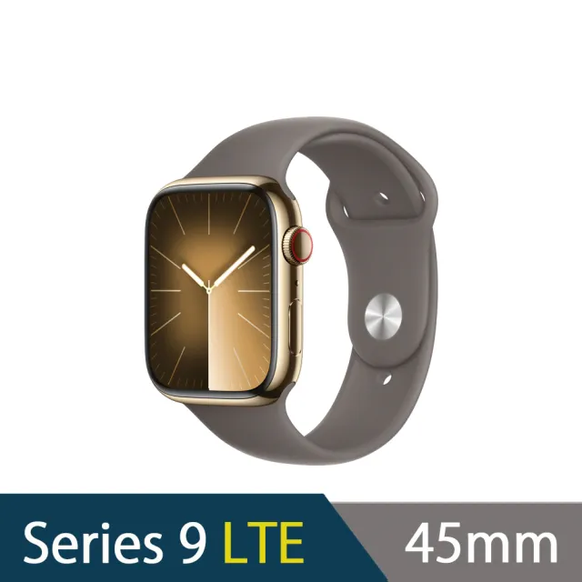 33W快充超值組【Apple】Apple Watch S9 LTE 45mm(不鏽鋼錶殼搭配運動型錶帶)