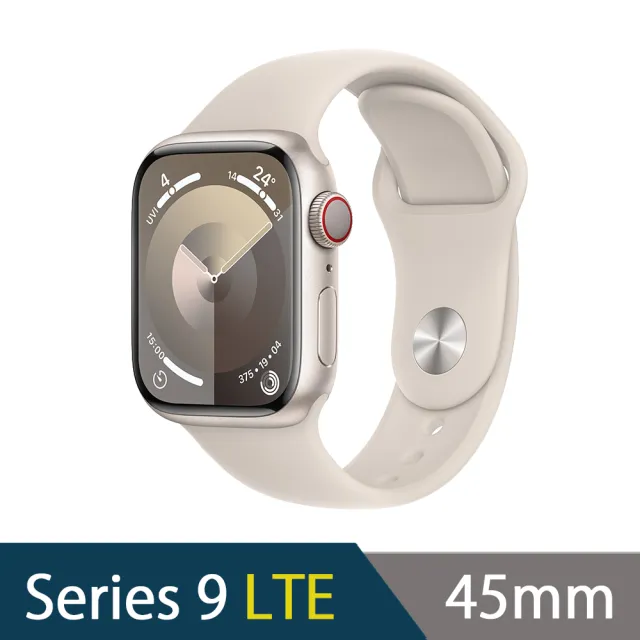 不鏽鋼錶帶組【Apple】Apple Watch S9 LTE 45mm(鋁金屬錶殼搭配運動型錶帶)