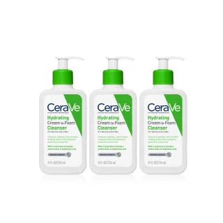 【CeraVe 適樂膚】溫和洗卸泡沫潔膚乳 236ml(3入組/保濕洗臉卸妝)