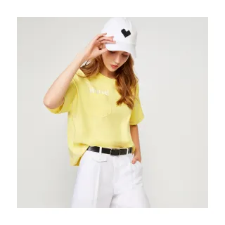【Le Polka】陽光黃車線裝飾T恤-女