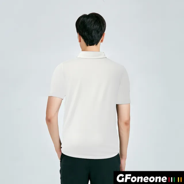 【GFoneone】冰絲無痕短袖男紳士口袋POLO衫-白色條(男商務POLO衫)