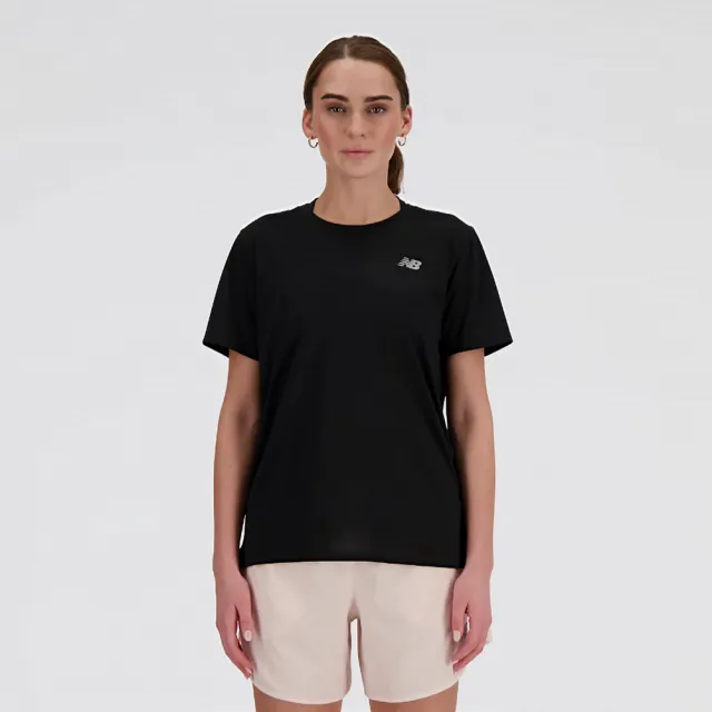 【NEW BALANCE】NB 短袖上衣 女 運動 美規 黑 WT41222BK