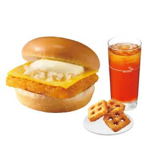 【MOS 摩斯漢堡】C152摩斯鱈魚堡+方塊薯餅x3+冰紅茶L(好禮即享券)