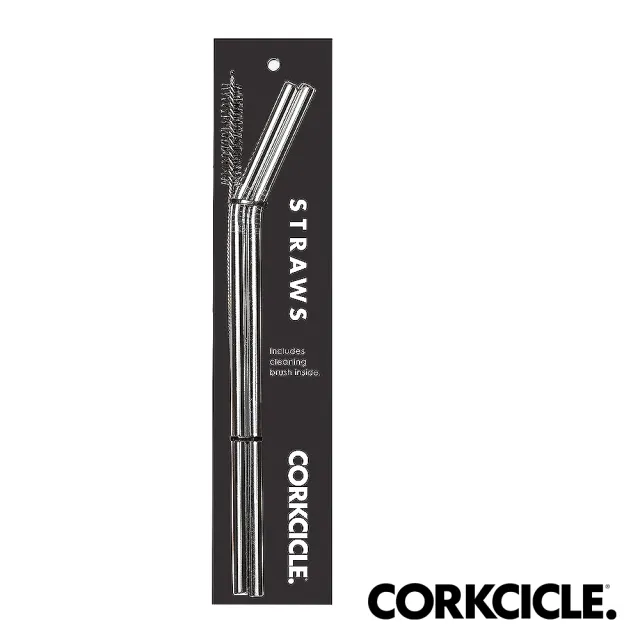 【CORKCICLE 酷仕客】不鏽鋼吸管2入+清潔刷組(顏色任選)