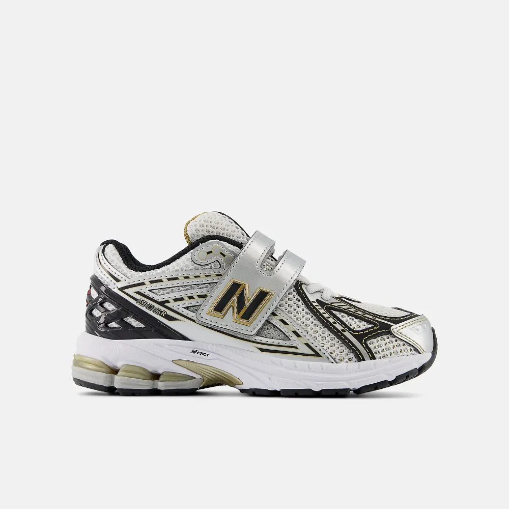 【NEW BALANCE】NB 運動鞋 童鞋 中童 魔鬼氈 銀黑 PV1906RA