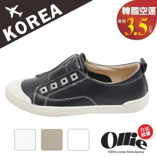 【OLLIE】韓國空運。方鑽懶人3.5CM舒適小白鞋/版型偏小(72-1033/現+預)