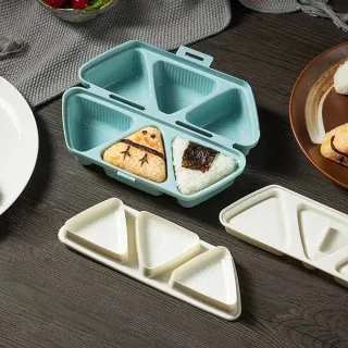 【Mass】日式6格三角飯團模具 寶寶吃飯便當盒 壽司模具(餅乾模 押花 土司模具 親子DIY工具)