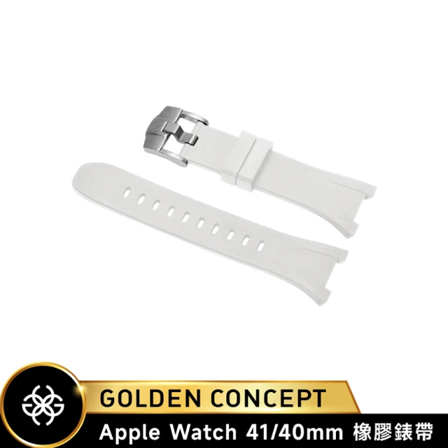 Golden Concept Apple Watch 40/41mm 橡膠錶帶 ST-41-RB 白橡膠/銀扣環