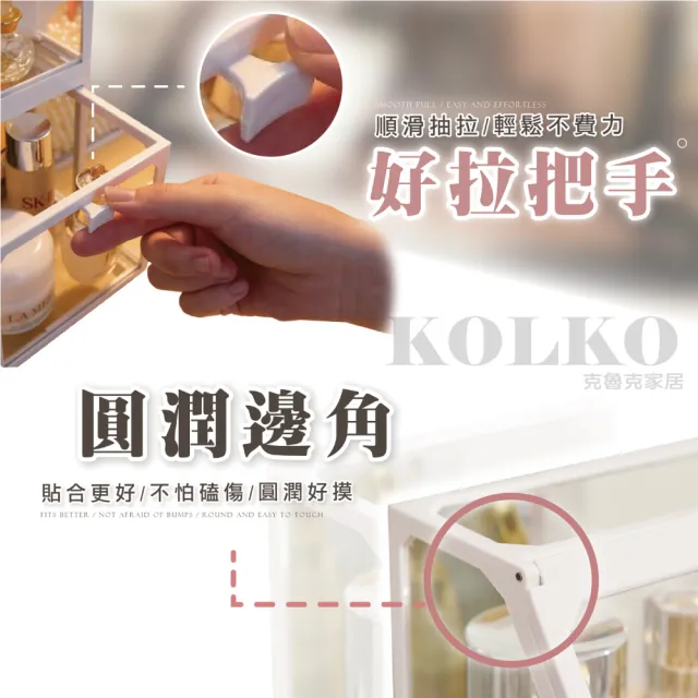 【KOLKO】高質感透明加厚玻璃化妝品收納盒(全套款)