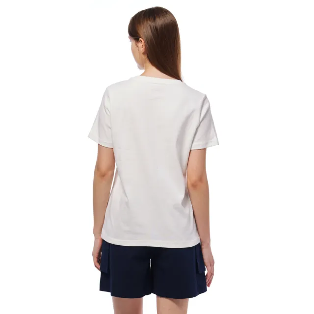 【JEEP】女裝 跳色品牌文字LOGO短袖T恤(白色)