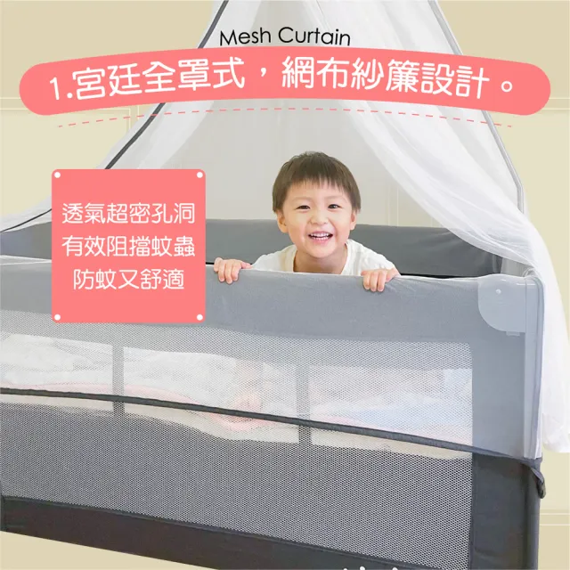 【VIVIBABY】MF☆多功能嬰兒床 多功能可攜式嬰兒床/遊戲床(送音樂鈴及嬰兒棉枕 新色上市 床邊床 成長床)