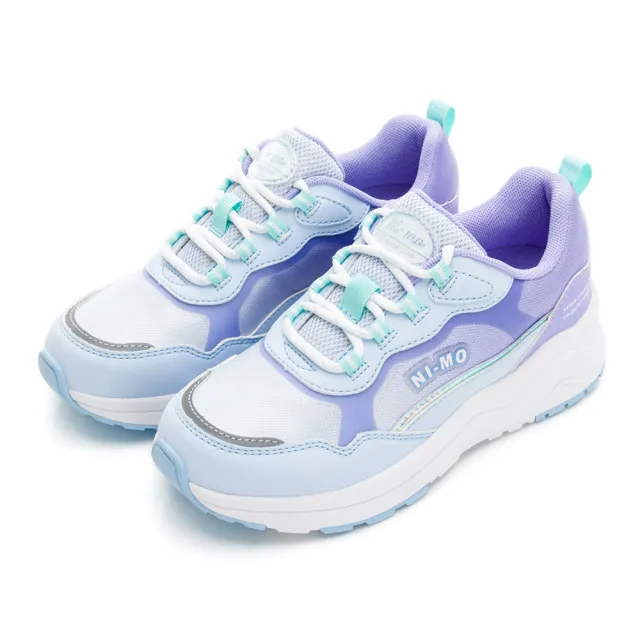 【MOONSTAR 月星】童鞋防水系列輕量老爹鞋(白彩、藍)