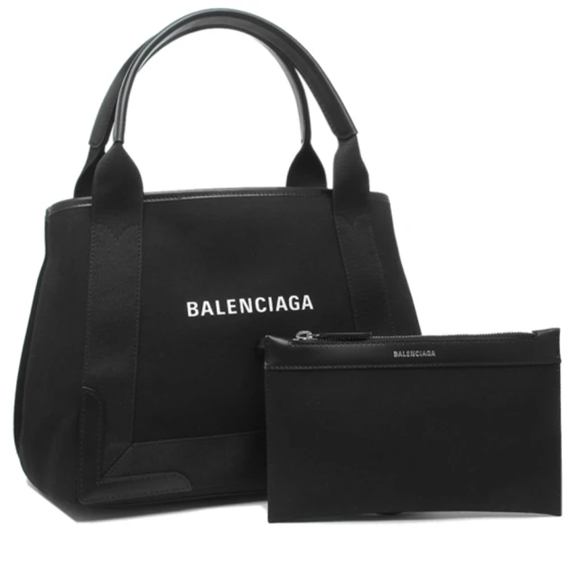 Balenciaga 巴黎世家 專櫃新款 經典NAVY系列帆布牛皮飾邊手提/斜背包二用包/子母包(附可拆小帆布包)