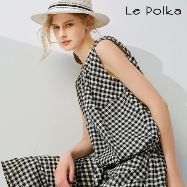 Le Polka 復古格紋造型上衣-女