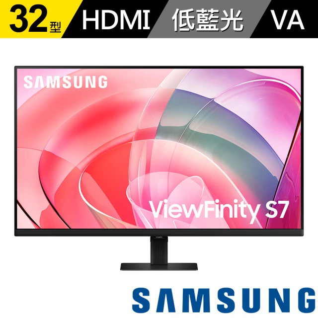 【SAMSUNG 三星】S32D706EAC 32型 4K ViewFinity S7  創作者專業螢幕(VA/HDR/護眼/HDMI/DP)