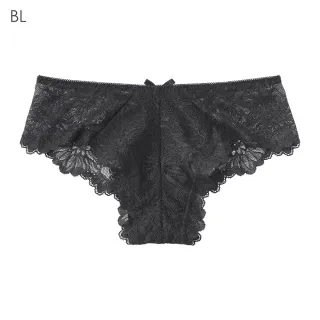 【aimerfeel】緞帶蕾絲半包臀內褲-黑色(178822-BL)