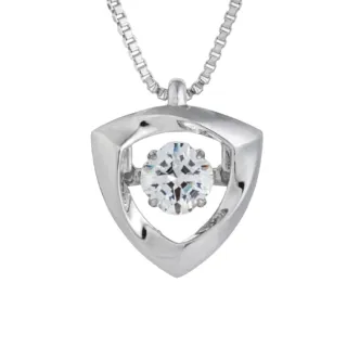 【Crossfor New York】日本原裝純銀懸浮閃動項鍊Brush Up撥動心弦(提袋禮盒生日周年禮物情人節送禮)