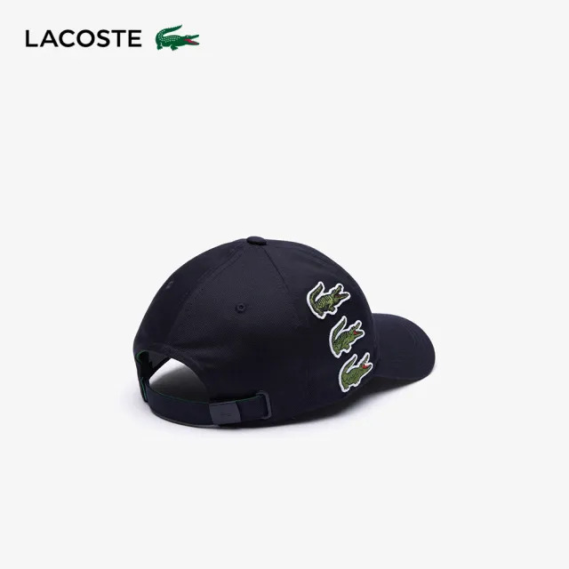 【LACOSTE】中性款-標誌性徽章棉帽(藍色)