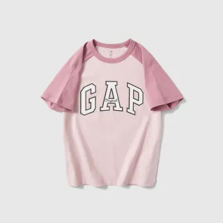 【GAP】兒童裝 Logo印花圓領短袖T恤-粉色(545622)