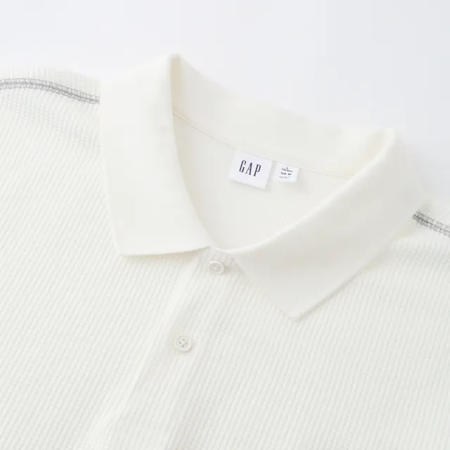 【GAP】男裝 Logo印花短袖POLO衫-白色(463260)