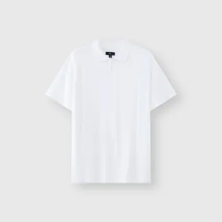 【GAP】男裝 針織短袖POLO衫-白色(464191)