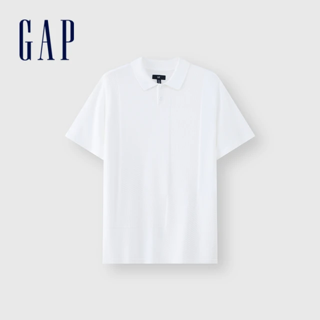 GAP 男裝 針織短袖POLO衫-海軍藍(464191)評價