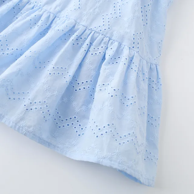 【GAP】女幼童裝 純棉圓領無袖洋裝-淺藍色(466786)
