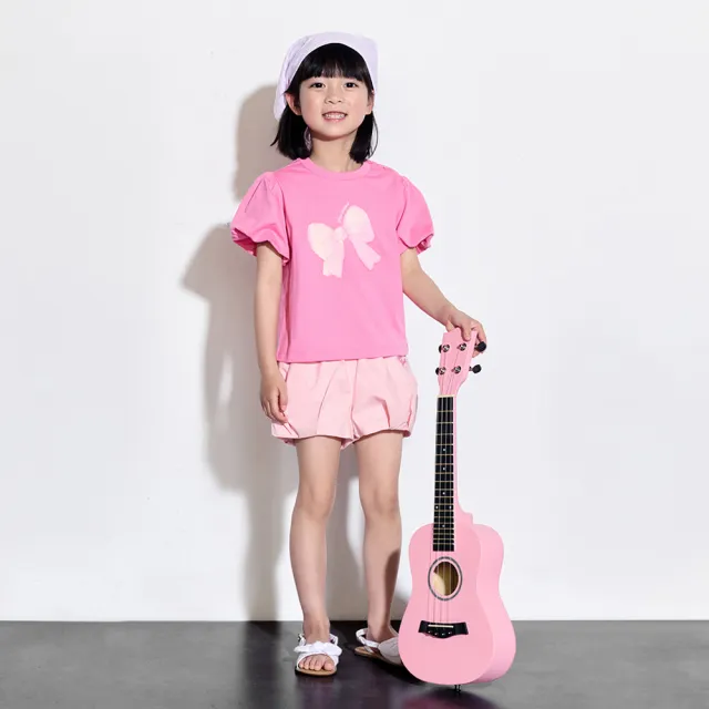【GAP】女幼童裝 Logo純棉印花圓領短袖T恤-深粉色(465880)