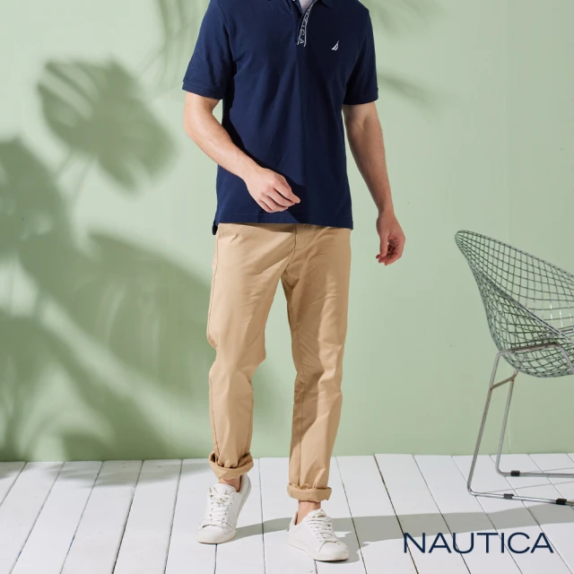 NAUTICA 男裝 美式休閒彈性長褲(卡其)