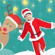 【安朵童舖】現貨表演服長袖連身裙套裝小洋裝聖誕老人聖誕裝長袖上衣長褲子男童童裝(135)
