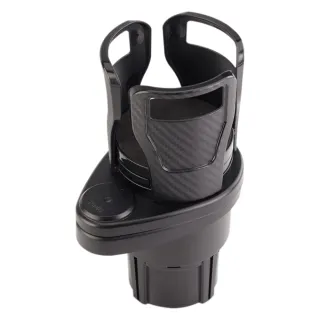 【MT】旋轉雙層 車用杯架 車用雙杯架 車用水杯架(車飲料架 汽車飲料架 車用收納)