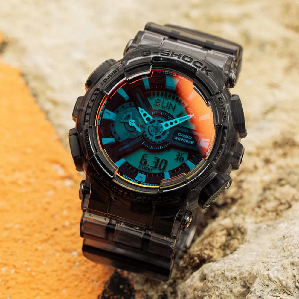 【CASIO 卡西歐】G-SHOCK系列 海濱風采 潮流雙顯腕錶 禮物推薦 送禮首選(GA-110TLS-8A)