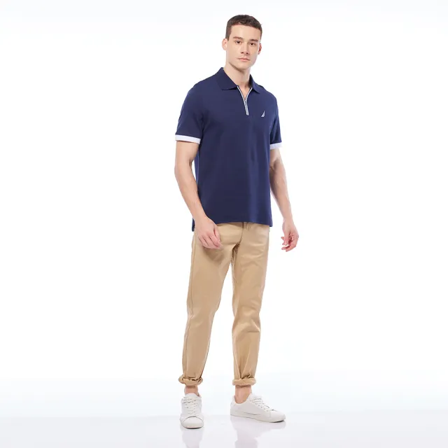 【NAUTICA】男裝 舒適修身彈性長褲(卡其)