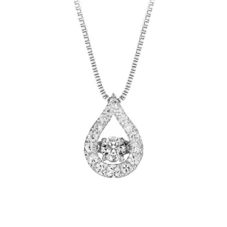 【Crossfor New York】日本原裝純銀項鍊TwinkleTear 懸浮閃動(提袋禮盒生日周年禮物 情人節送禮)