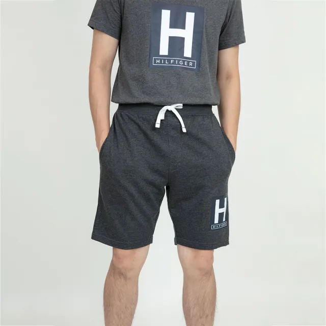 【Tommy Hilfiger】Tommy Hilfiger 方框設計 棉短褲 薄刷毛 大尺碼  湯米 短褲  鬆緊(短褲9031EW4)