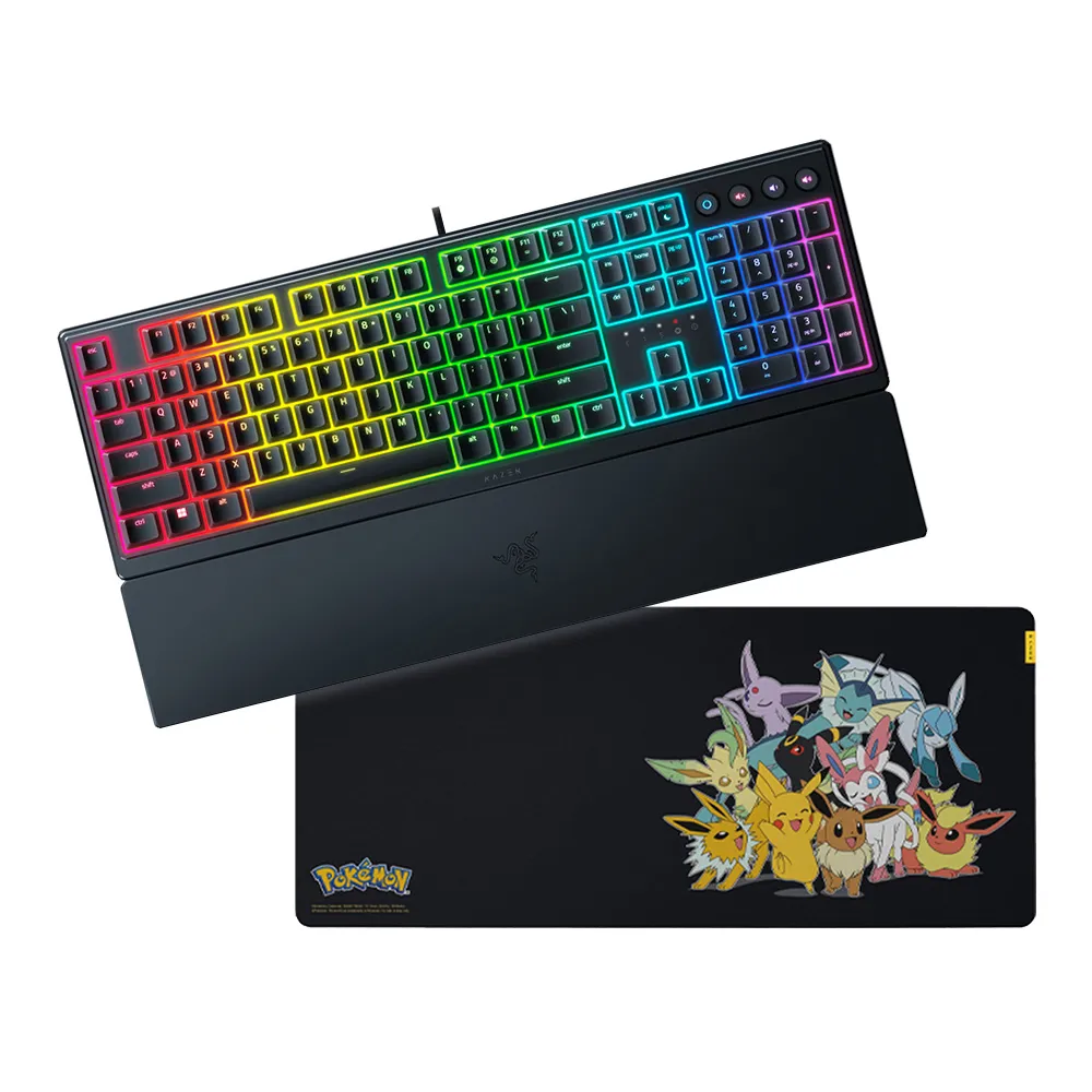 【Razer 雷蛇】買一送一★Ornata V3 雨林狼蛛 V3 中文有線鍵盤+寶可夢聯名款Gigantus V2 XXL鼠墊