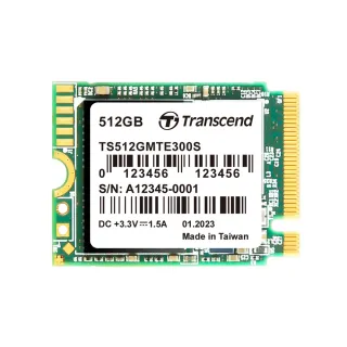 【Transcend 創見】搭 Dockcase LED智能外接盒 ★ 512GB 2230 PCIe Gen3 SSD固態硬碟(TS512GMTE300S)