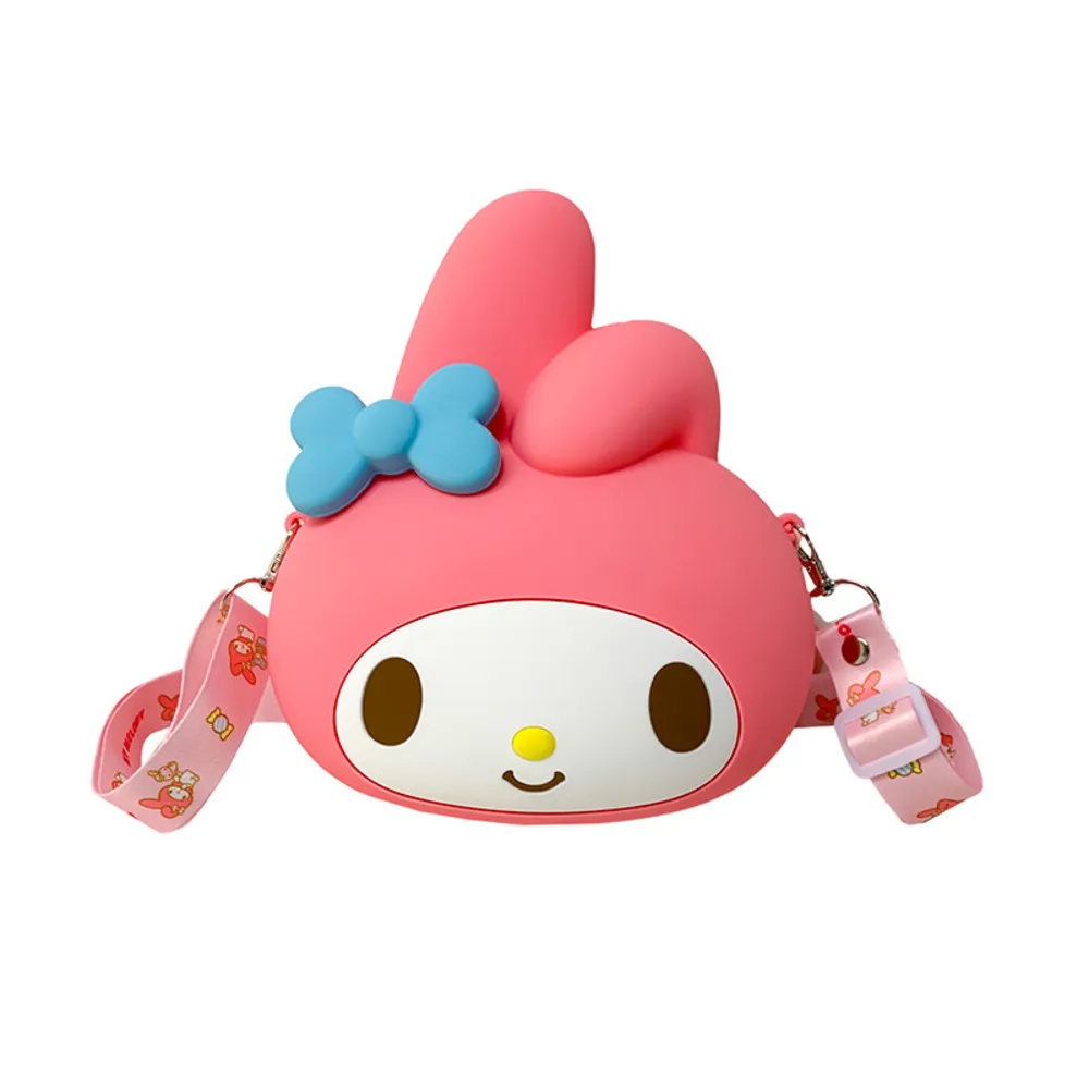 【SANRIO 三麗鷗】官方授權卡通矽膠零錢包 迷你斜挎包 Hello Kitty凱蒂貓小包(三麗鷗零錢包 美樂蒂 庫洛米)