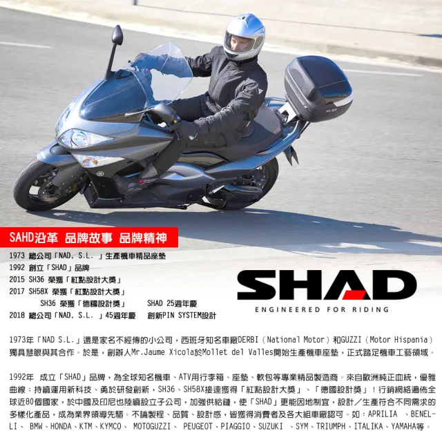 【SHAD】機車用 可攜式-快拆行旅箱-SH40含上部貨架+減震墊M(原廠公司貨 SH40含貨架-49x43x33cm)