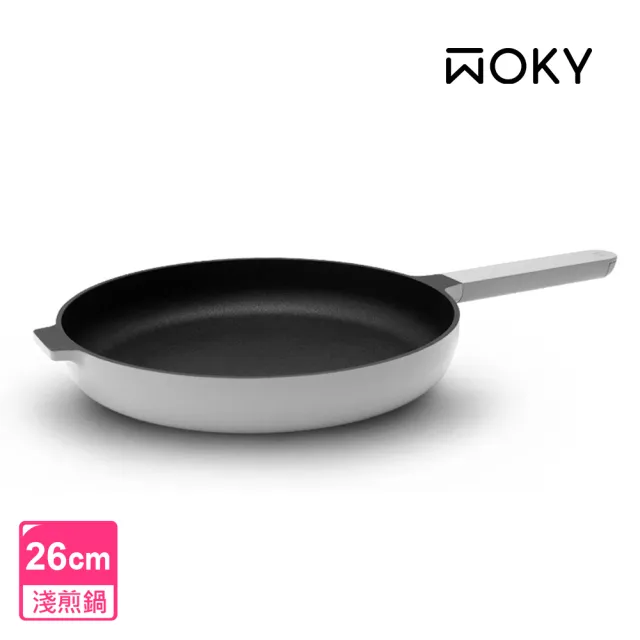 【WOKY 沃廚】哈哈鍋2.0雙鍋組-26cm淺煎+28cm深煎(Ticera系列/不沾鍋/平底鍋)