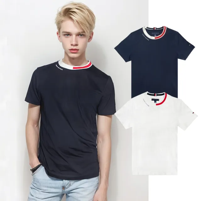 【Tommy Hilfiger】湯米 短袖 領口紅標 兩色選擇(平輸品)