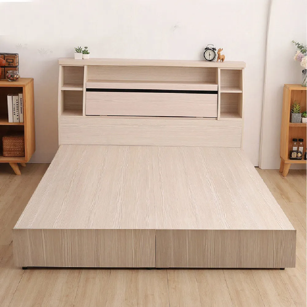 【ASSARI】本田房間組二件  插座床箱+3分床底(雙人5尺)
