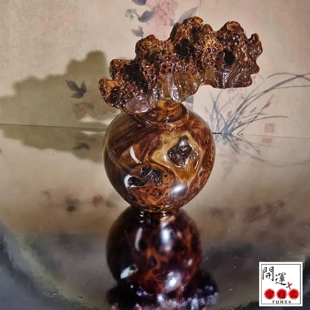 【開運方程式】梢楠發財樹珍藏款滿瘤花(手工精雕 木雕 招財開運擺件 陽宅風水/入厝禮)