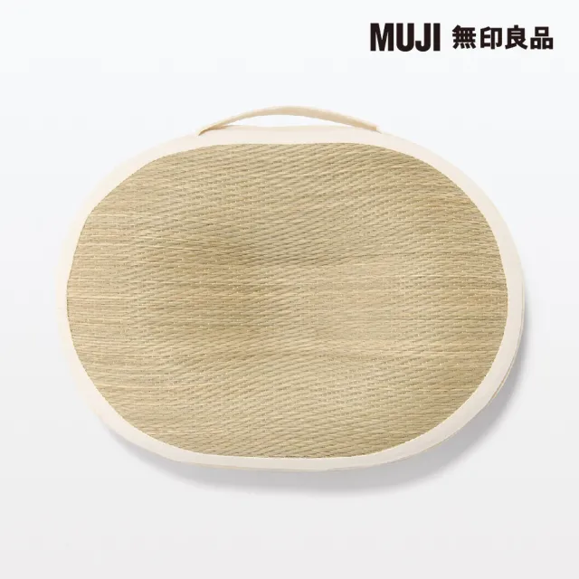 【MUJI 無印良品】藺草坐墊/圓形/原色 成品尺寸/46*34cm